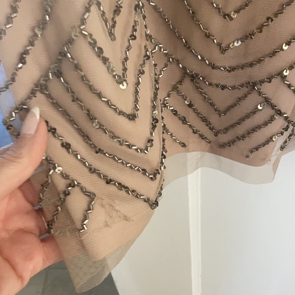 Adrianna Papell SEQUIN BLOUSON DRESS IN BLUSH - Picture 2 of 4